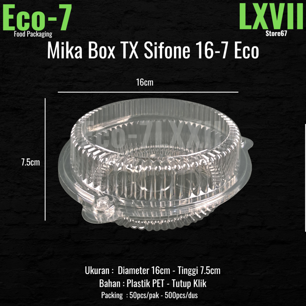 Mika Box TX Sifon 16-7 Eco , Mika Tray Sifon Cake Bolu (500pcs)