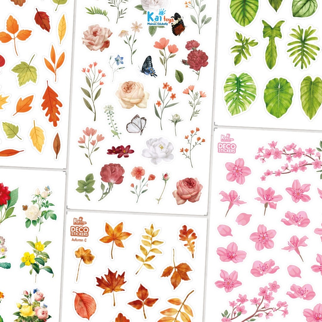 

Stiker Deco Bunga Aesthetic / Sticker Jurnal Flower Cactus Autumn Leaf / Sticker Planner Kawaii Diary Journal Journaling Dekorasi DIY Scrapbook