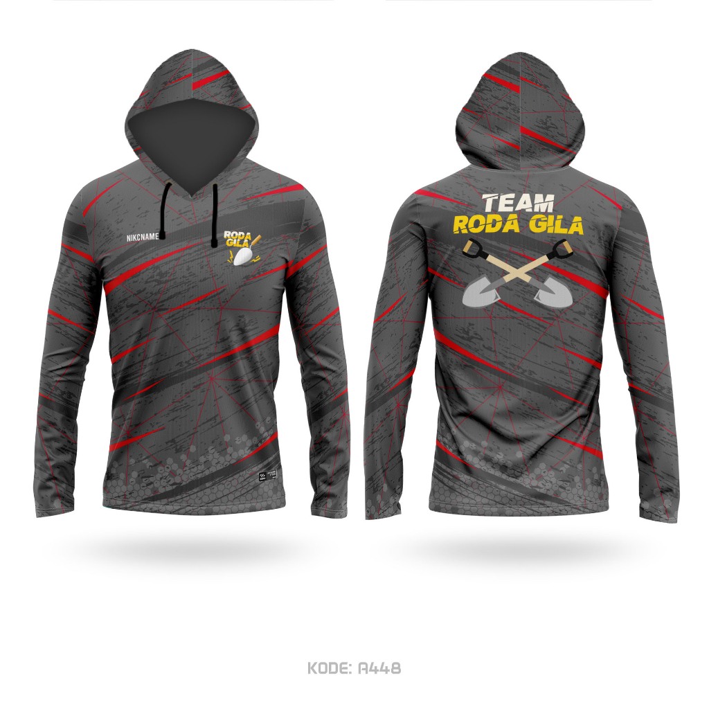 Hoodie Jersey Mancing Custom Angler Fishing Dryfit Fullprint A448