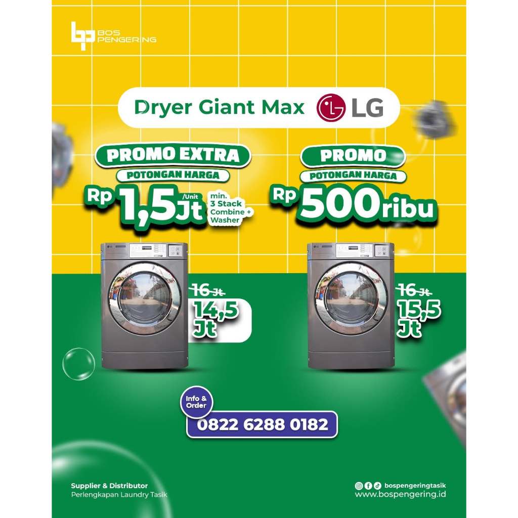 Mesin Pengering LG Giant Max Dryer Gas LG Giant Commercial Palet Kayu