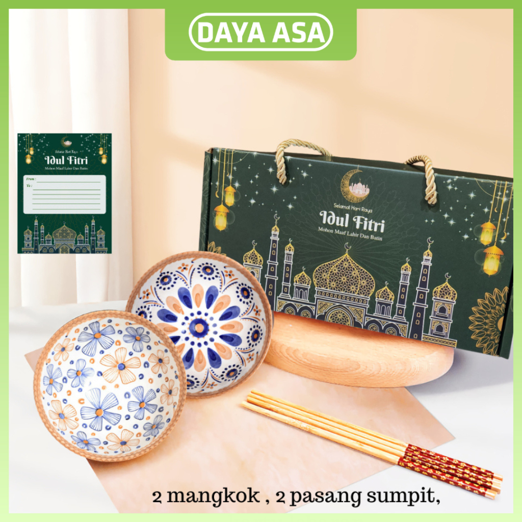 Special IDUL FITRI Mangkok Keramik isi 2 / Mangkok Jepang Korea Keramik Set / Hampers Mangkok Korea 