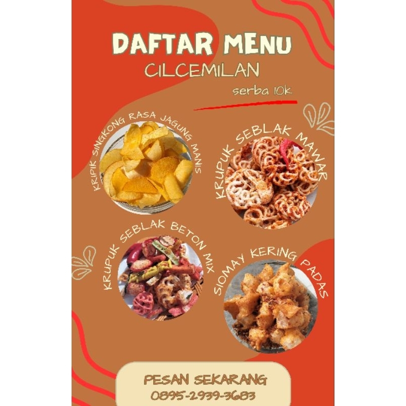 

CEMILAN PEDAS-CILCEMILAN-KRUPUK SEBLAK MAWAR-KRUPUK SEBLAK BETON MIX-SIOMAY KERING-KRIPIK SINGKONG