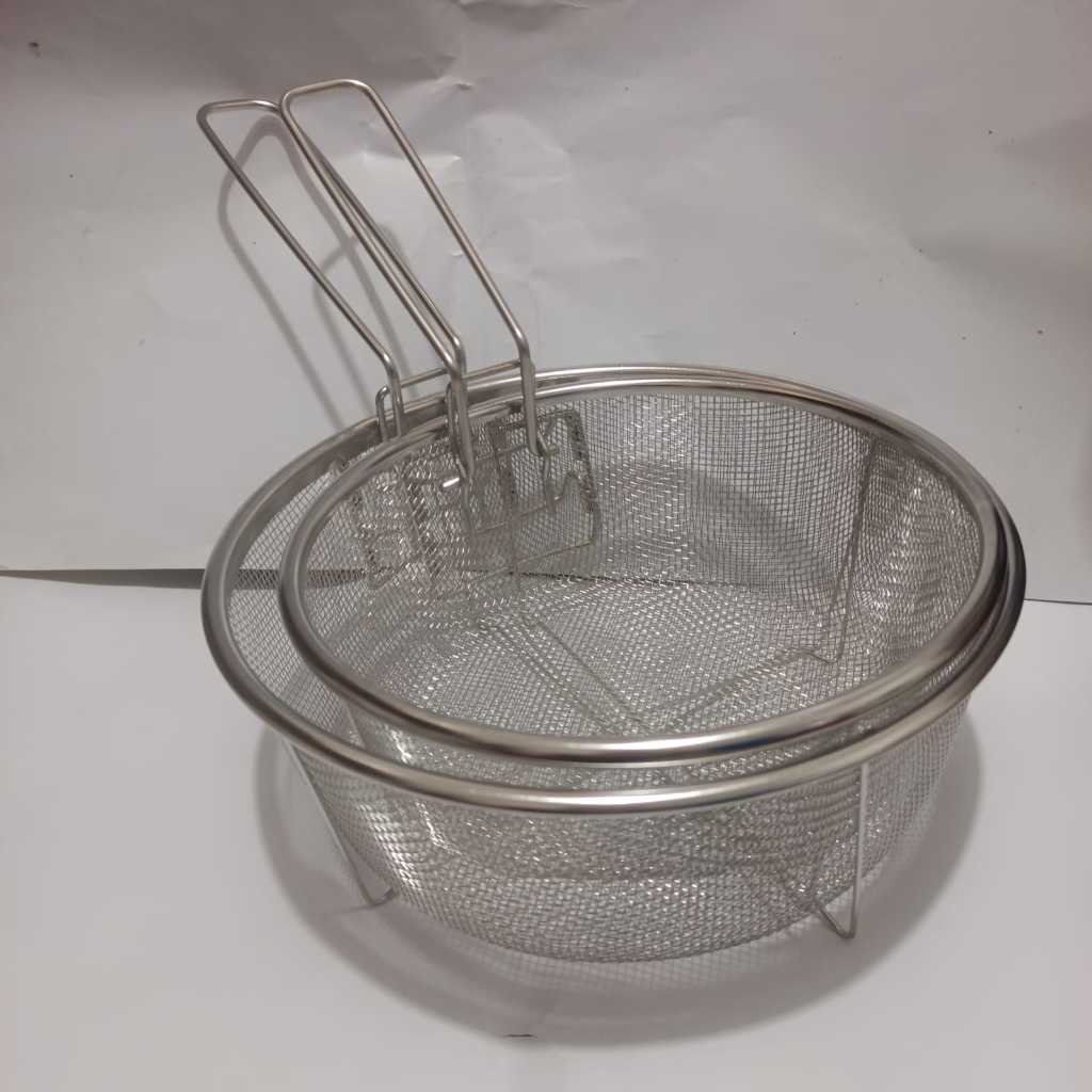 Saringan Penggorengan Keranjang Tirisan Kentang Goreng Stainless Bulat