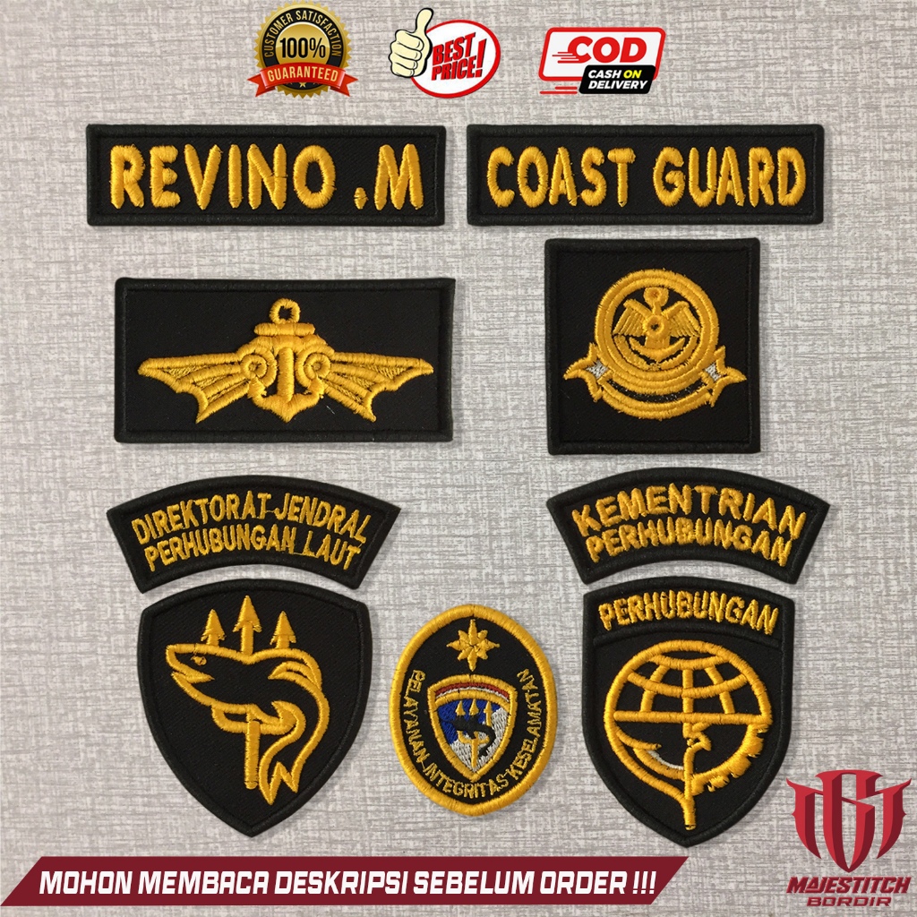 BORDIR TIMBUL ATRIBUT COAST GUARD PREMIUM / ATRIBUT COAST GUARD PREMIUM / BADGE COAST GUARD / LOGO C