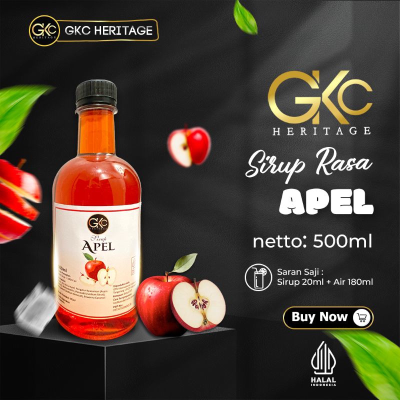 

GKC Heritage Sirup Bali - Sirup Cair Konsentrat Minuman Apel - HALAL - 500ml - Apple Syrup Botol
