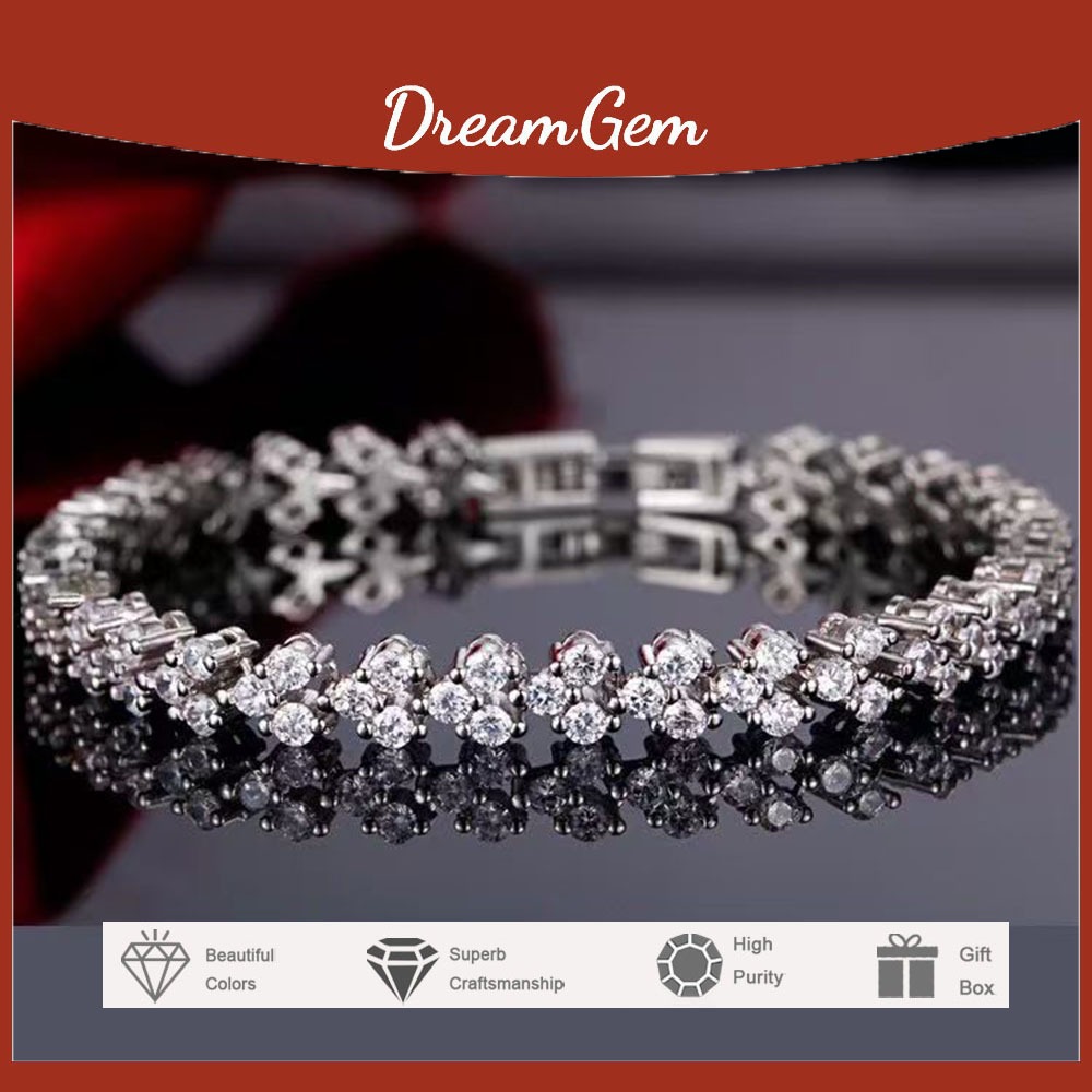 Gelang Wanita Perhiasan Berlian Mewah Fashion Korea Sertifikat Asli Gelang GRA Gelang Anti-pudar