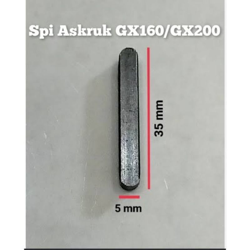 Spi Balok Key Crankshaft Kruk As Mesin GX160 GX200 GX220 Spi Pulley