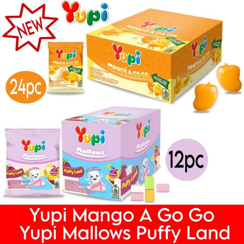 

Yupi Mallows puffy land Mango A go go permen