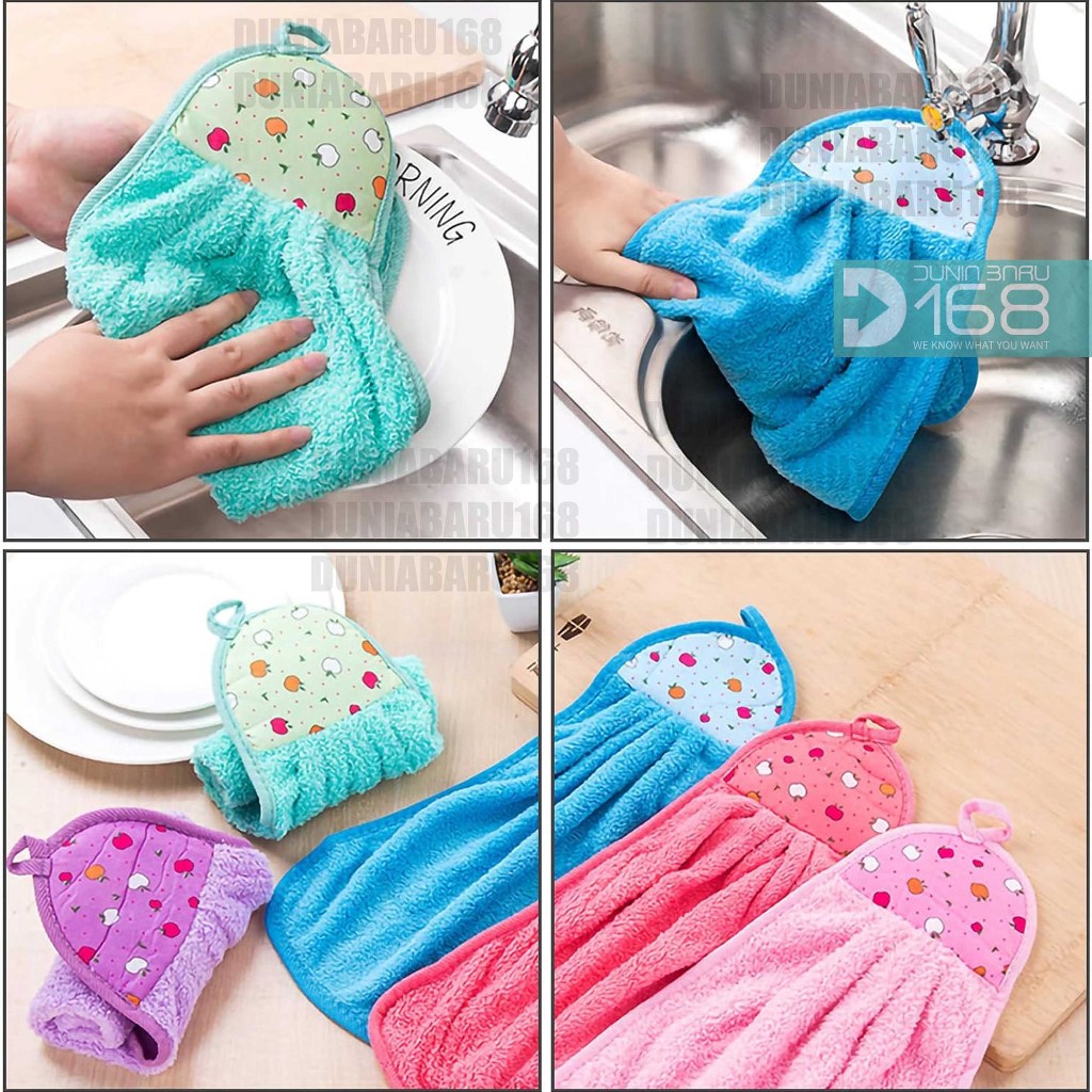 Kain Lap Dapur Gantung/ Kain Lap Microfiber Dapur Hanging Towel/ Handuk Tangan Gantung Microfiber