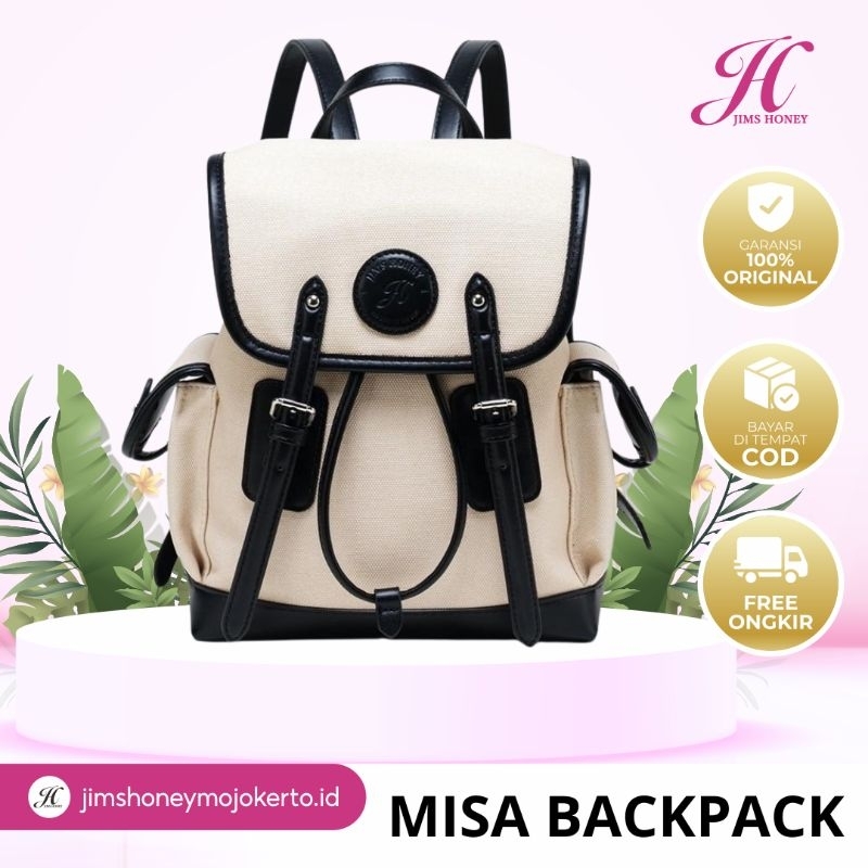 JIMS HONEY MISA BACKPACK TAS RANSEL UNISEX CANVAS SERUT TAS PUNGGUNG WANITA BESAR CEWEK