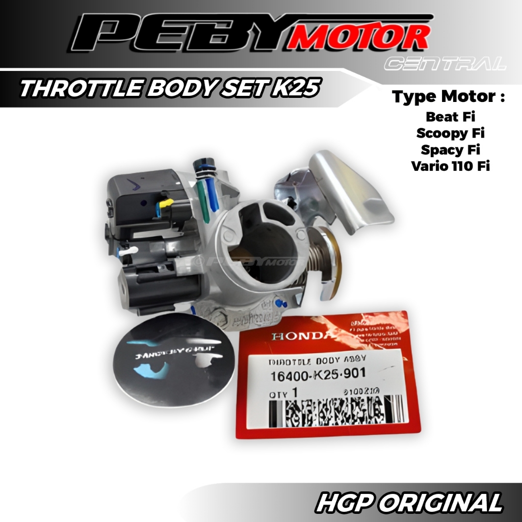 Throttle Body Set TB Beat Scoopy Spacy Vario 110 Fi ORIGINAL Resmi HGP 16400K25