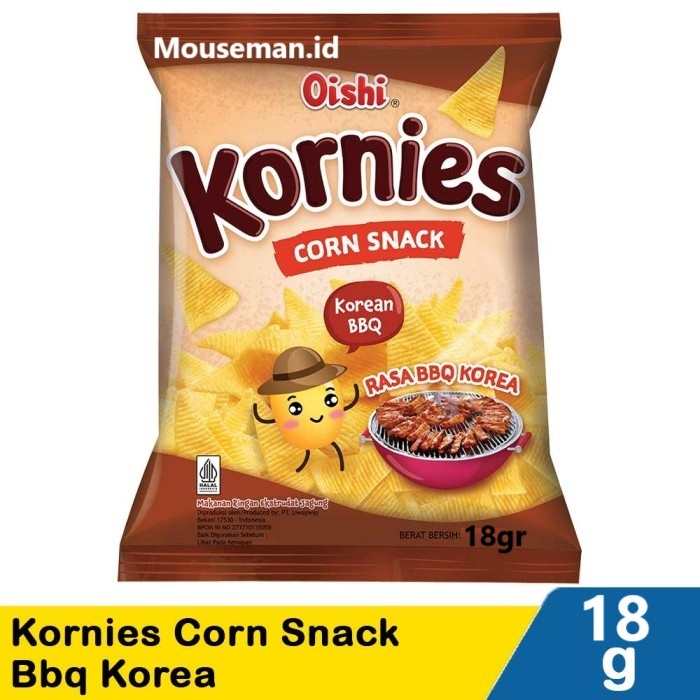 

Oishi Kornies CORN SNACK Korean BBQ Jagung Rasa BBQ KOREA 18gr