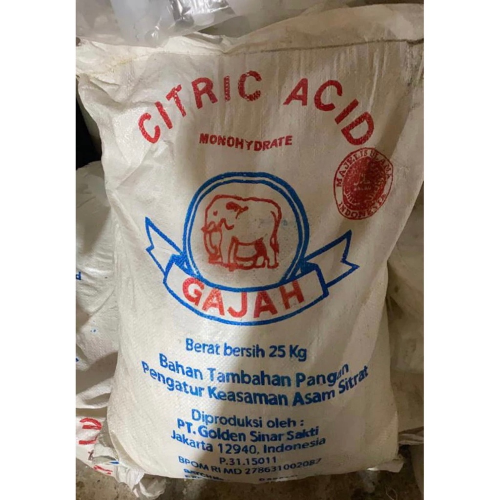 Citric Acid CAP GAJAH 1 Kg-Citrun-Asam Sitrat-Asam Sitrun-Pembersih baju-Pemutih baju