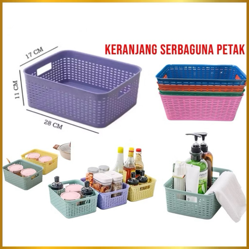 Keranjang Serbaguna Petak Plastik Kotak Tempat Penyimpanan Serbaguna Storage Box Organizer