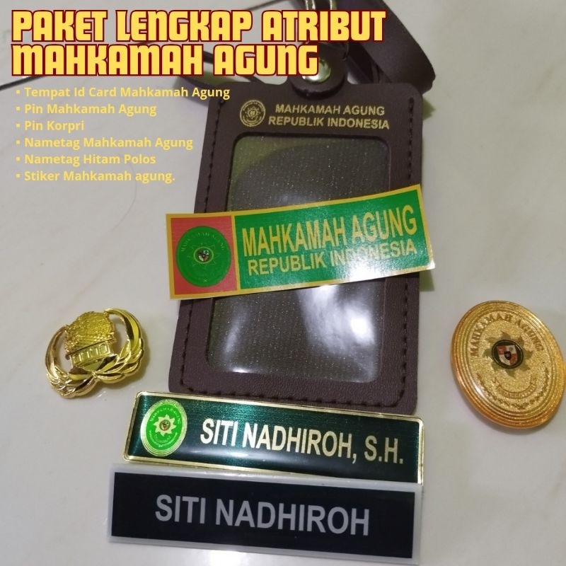 

[PAKET LENGKAP] ATRIBUT MAHKAMAH AGUNG. gantungan id card mahkamah agung, nametag mahkamah agung
