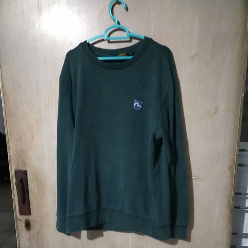 crewneck evisu,hijau botol