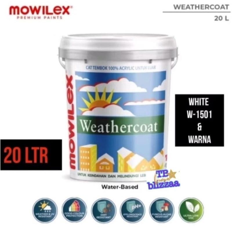 Mowilex Weathercoat White W-1501 Putih Mowilex Weathercoat 20L Warna Standard