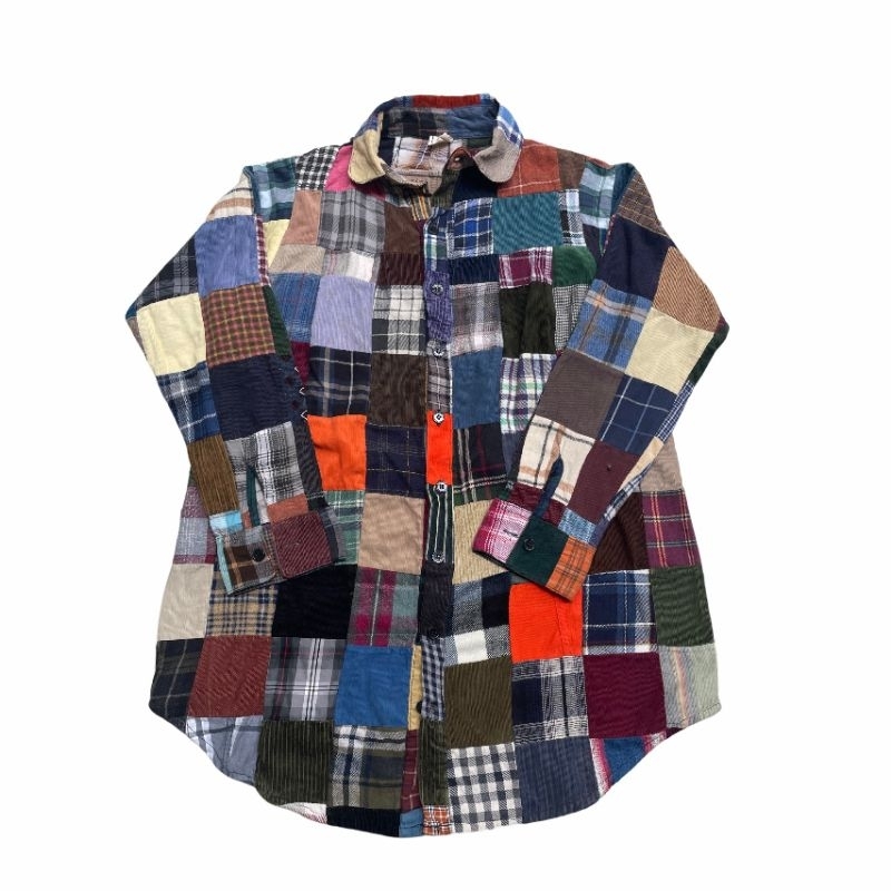 flanel fillil flanel patch work kemeja patch work outer not kapital jaket vintaga hoodie crewneck sw