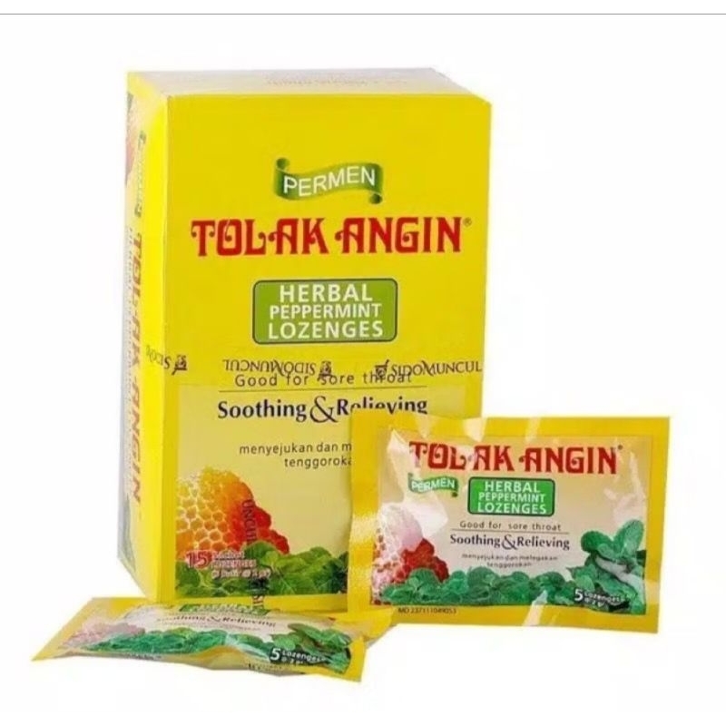 

PERMEN TOLAK ANGIN 15sachet PERMEN HERBAL PEPPERMINT LOZENGESSoothing RelievingSensation