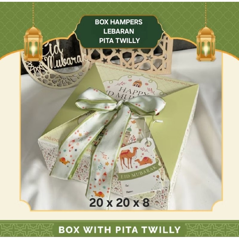 

2pcs BOX HAMPERS 20x20x8 LEBARAN PITA TWILLY IDULFITRI