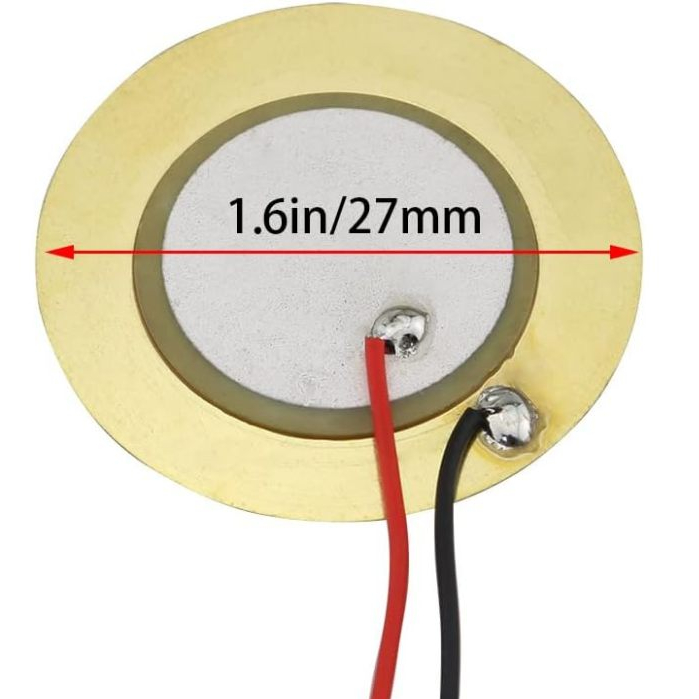 27mm Piezo + Kabel Electric Buzzer Sensor Drum Elektrik Piezzo