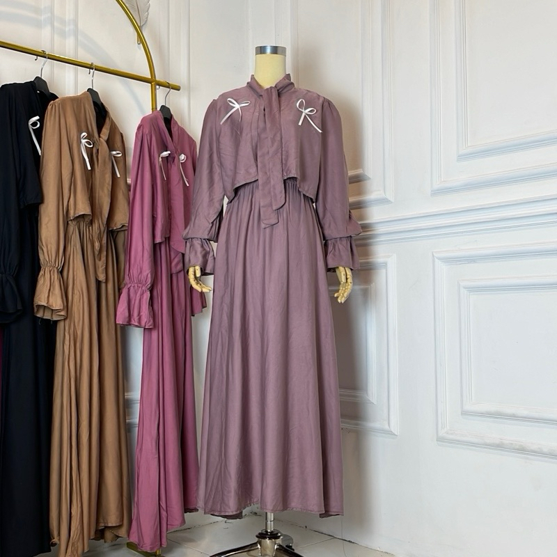 DRESS ROMPI LAYER PITA DRESS KOREA SIMPLE ELEGAN