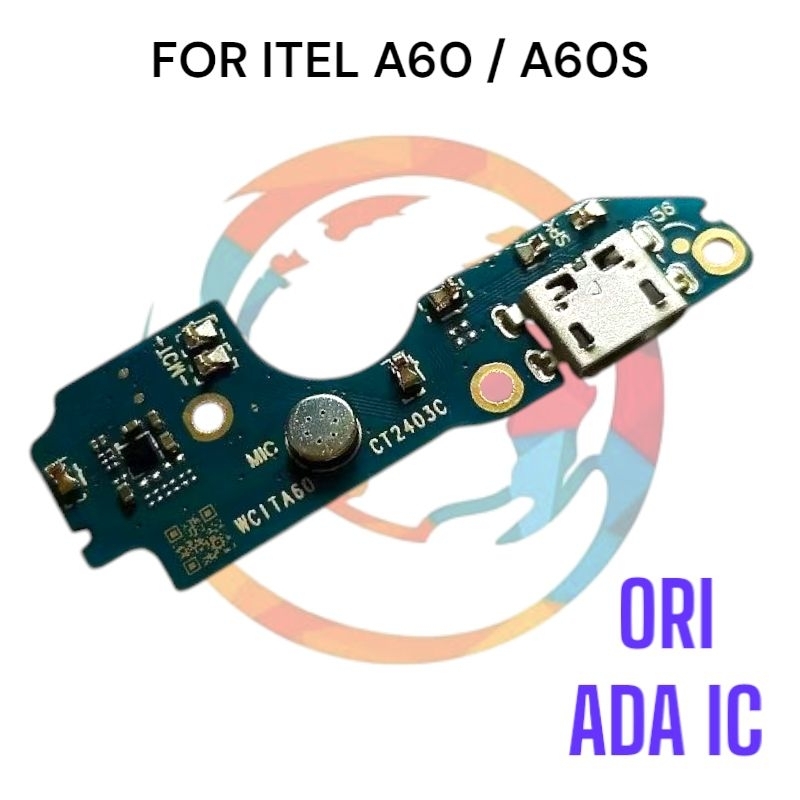 PAPAN KONEKTOR CAS PCB BOARD ITEL A60 / A60S ORIGINAL FULL IC CONNECTOR CHARGER
