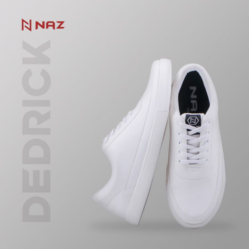 Nazreal Footwear - Sepatu Sneakers Putih Polos Pria Dedrick Full White