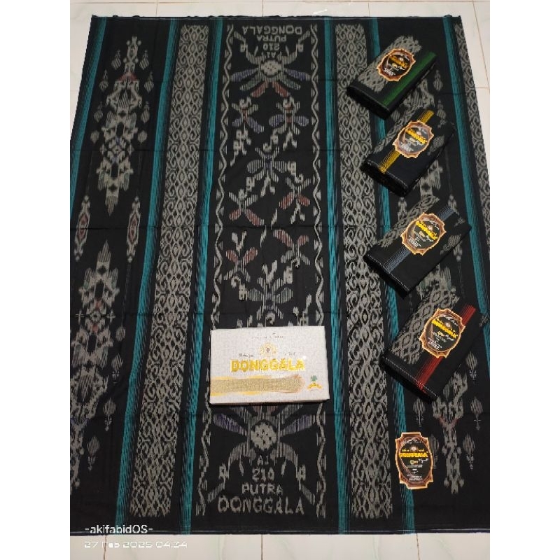 -akifabidOS- Sarung PUTRA DONGGALA hitam 3D gradasi colet sarung donggala hitam gradasi sarung dongg