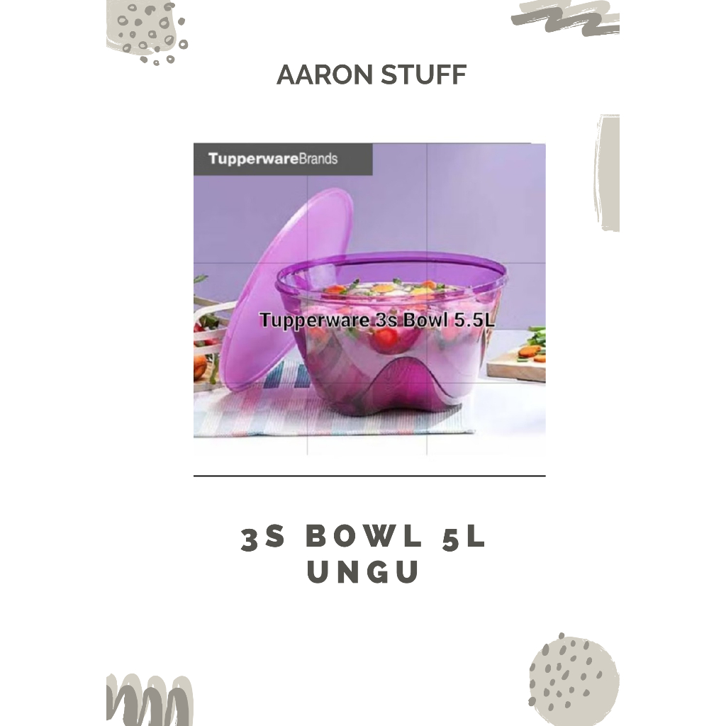 (TERMURAH) 3S BOWL 5L UNGU T-U-P-P-E-R-W-A-R-E
