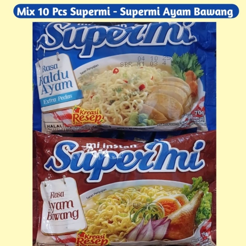

Mix 10 pcs - Mie instan - Supermi - Supermi Ayam Bawang