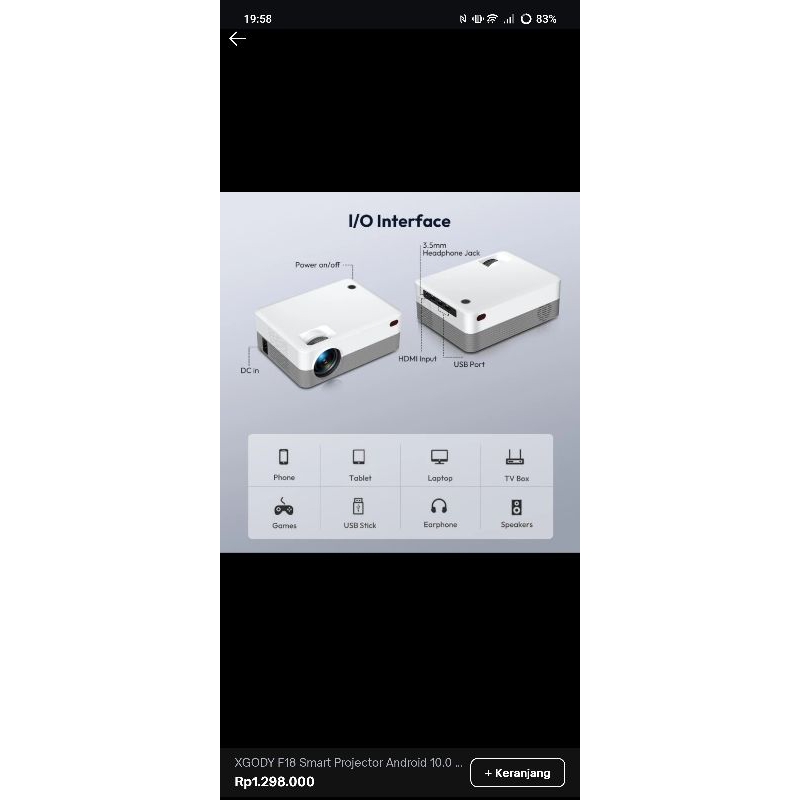 xgody f18 android proyektor