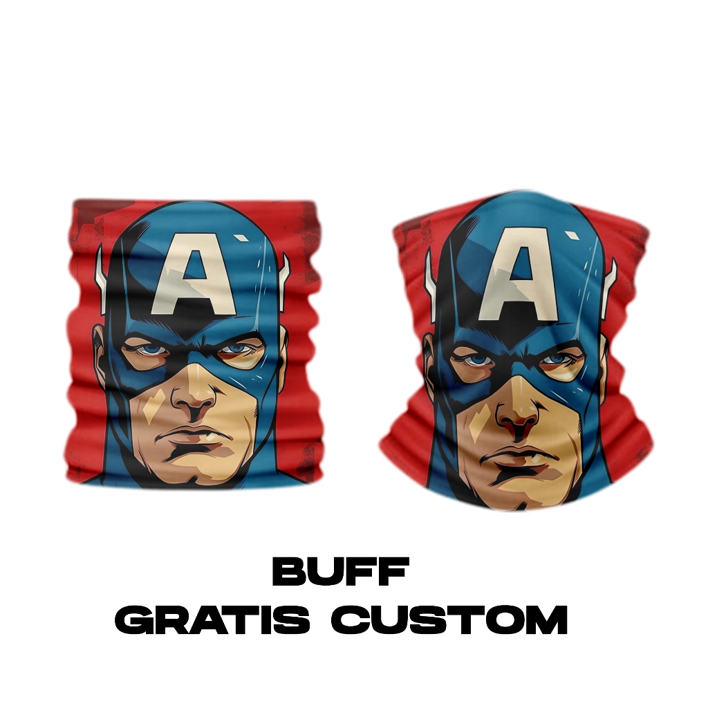 Buff Custom Kaos captain amerika printing