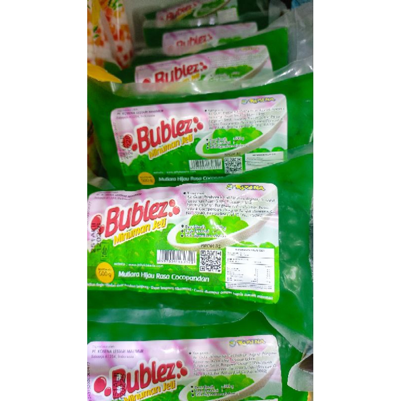 

Bublez minuman jeli kosena mutiara hijau cocopandan