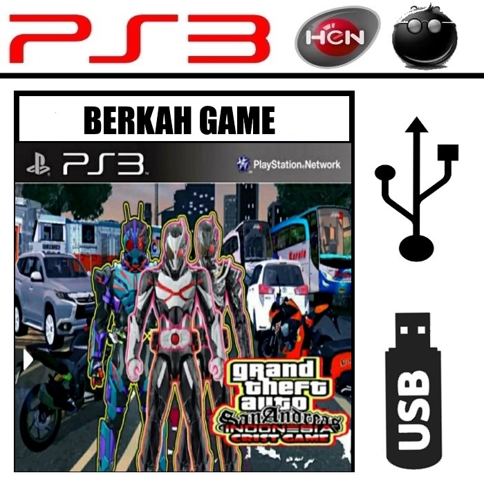 Game PS3 GTA SAN ANDREAS mod nuansa indo via flashdisk