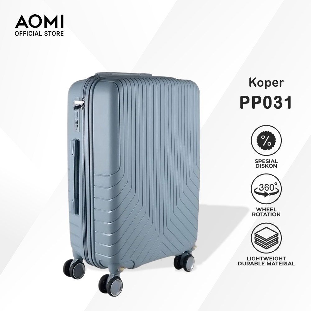 Koper Kabin & Bagasi 18–26 Inch – PP TSA Ringan, Anti Pecah, Roda 360° | AOMI PP031