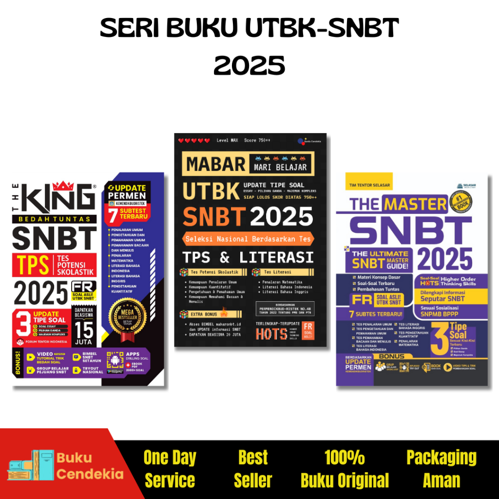 SIAP KIRIM  BUKU SNBT 2025 (THE KING TPS SNBT + MABAR SNBT + THE MASTER SNBT) - TPS 2025 - ORIGINAL