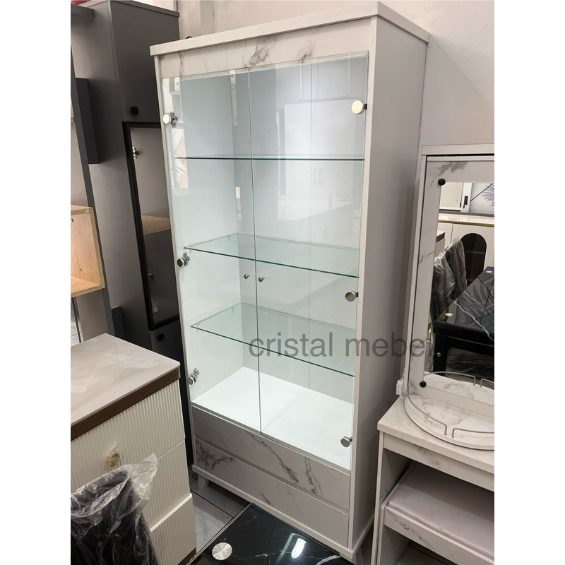 Lemari Hias / Lemari Tas / Lemari Pajangan / Lemari Kaca / Lemari Etalase / Lemari Lampu / Bahan Par