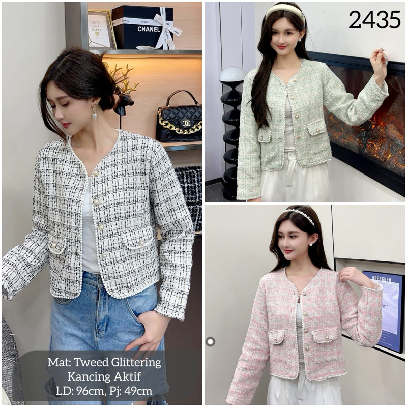blazer tweed ciara //blazer tweed import bangkok//pakaianwanitasby