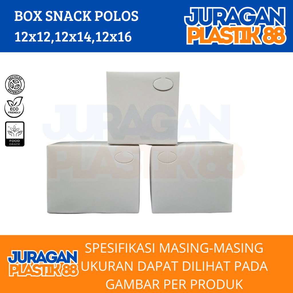 

Box Snack 12x14 Dus Kotak Kue Roti Polos Uk 12 x 14
