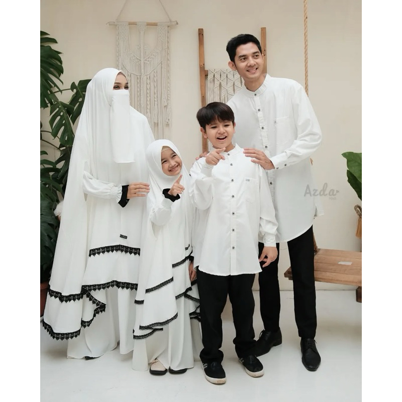 Set Setelan Gamis Sarimbit Fatimah Azda Khimar Jilbab Non Pet Bolong Roundhand Jumbo Cadar Wanita Mu