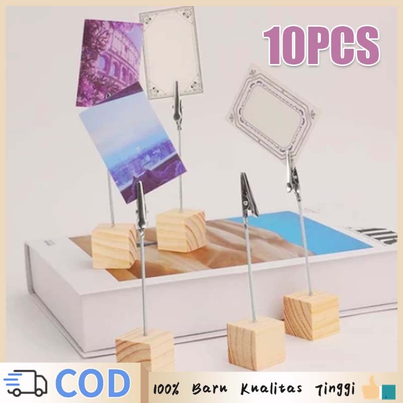 

10pcs Papan Price Tag Jepit Buaya Price Tag Holder Kayu Price Tag Kayu Photo Card Holder
