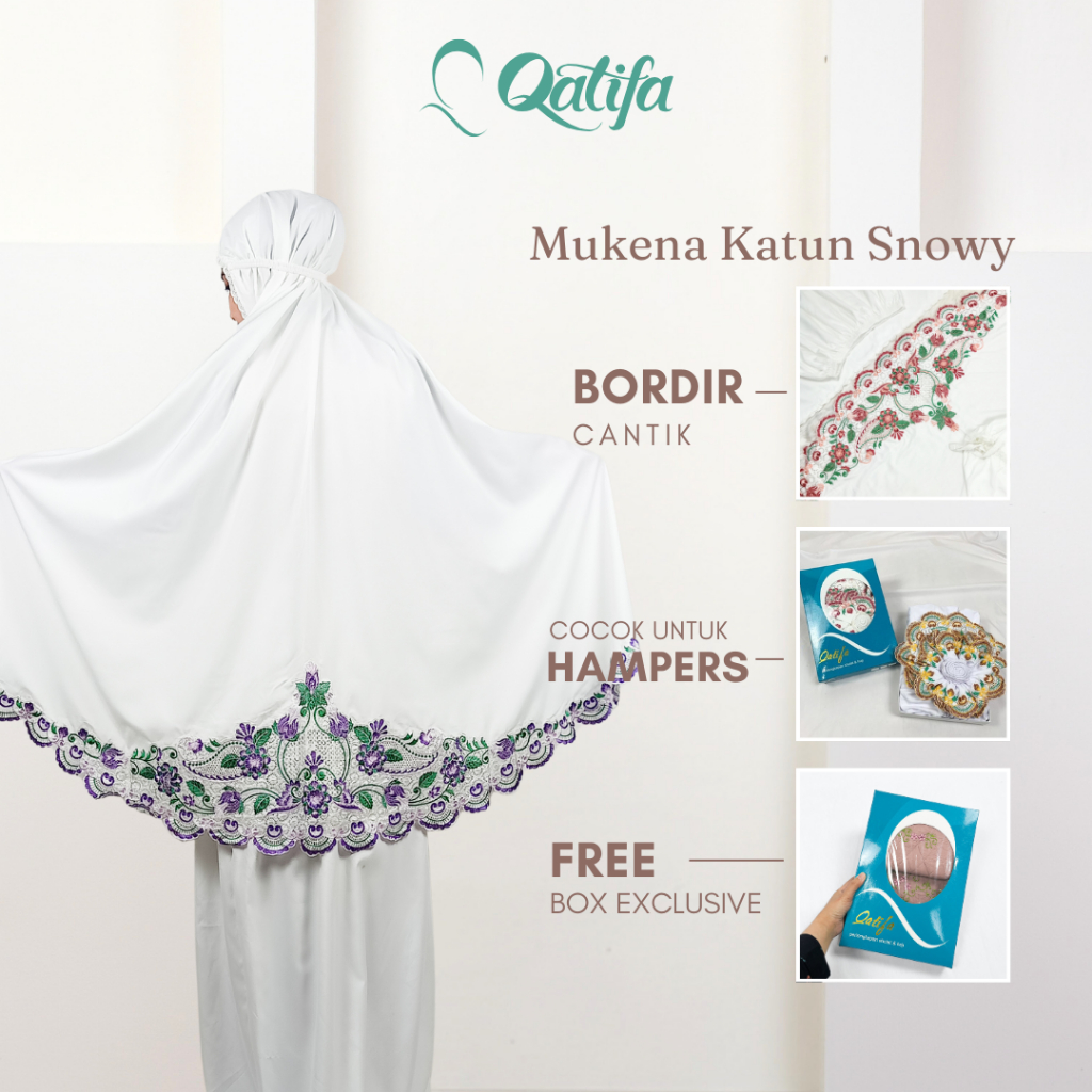 Qatifa Mukena - Hampers Seserahan Mukena Katun Snowy