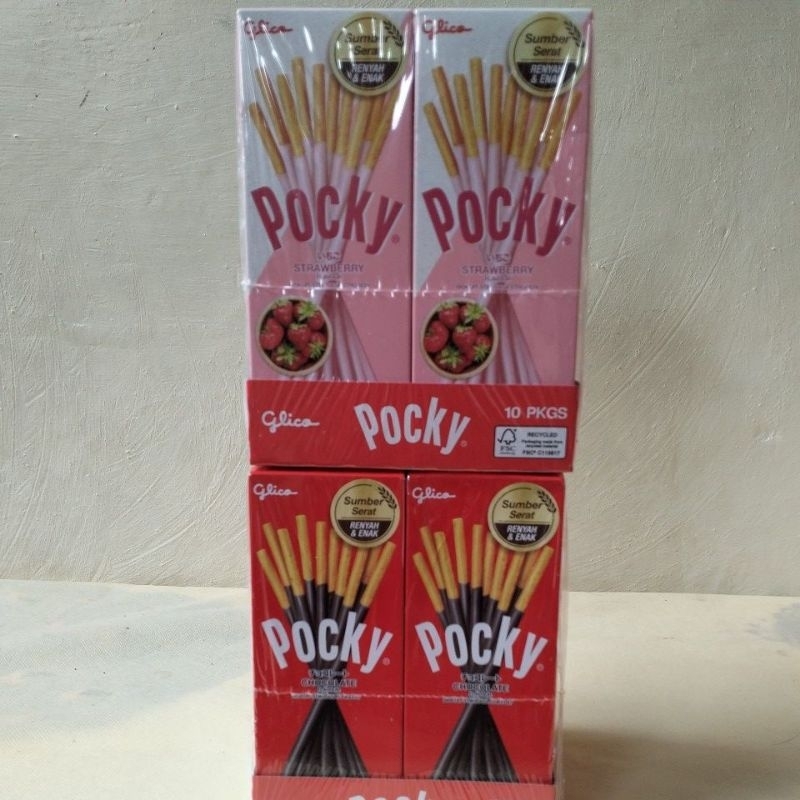 

Pocky Biskuit rasa coklat dan strawberry