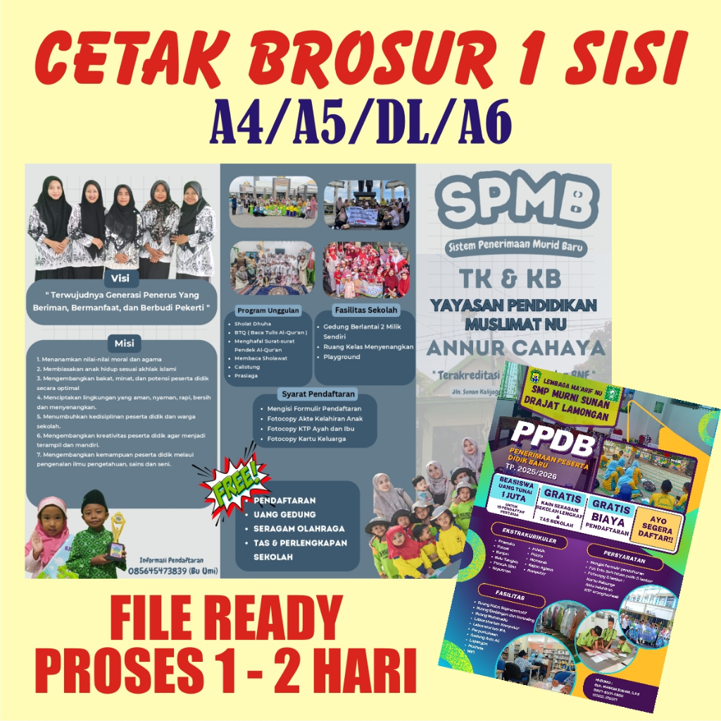 

CETAK BROSUR FREE DESAIN PROSES CEPAT HARGA TERJANGKAU 1 SISI