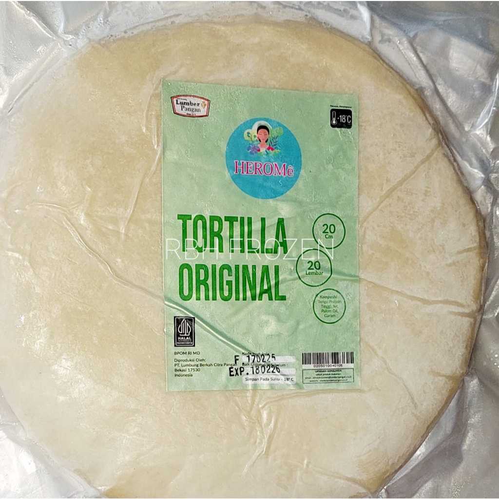 

Tortilla Original Kulit Kebab 20 Cm Isi 20 Lembar / Herome Tortila