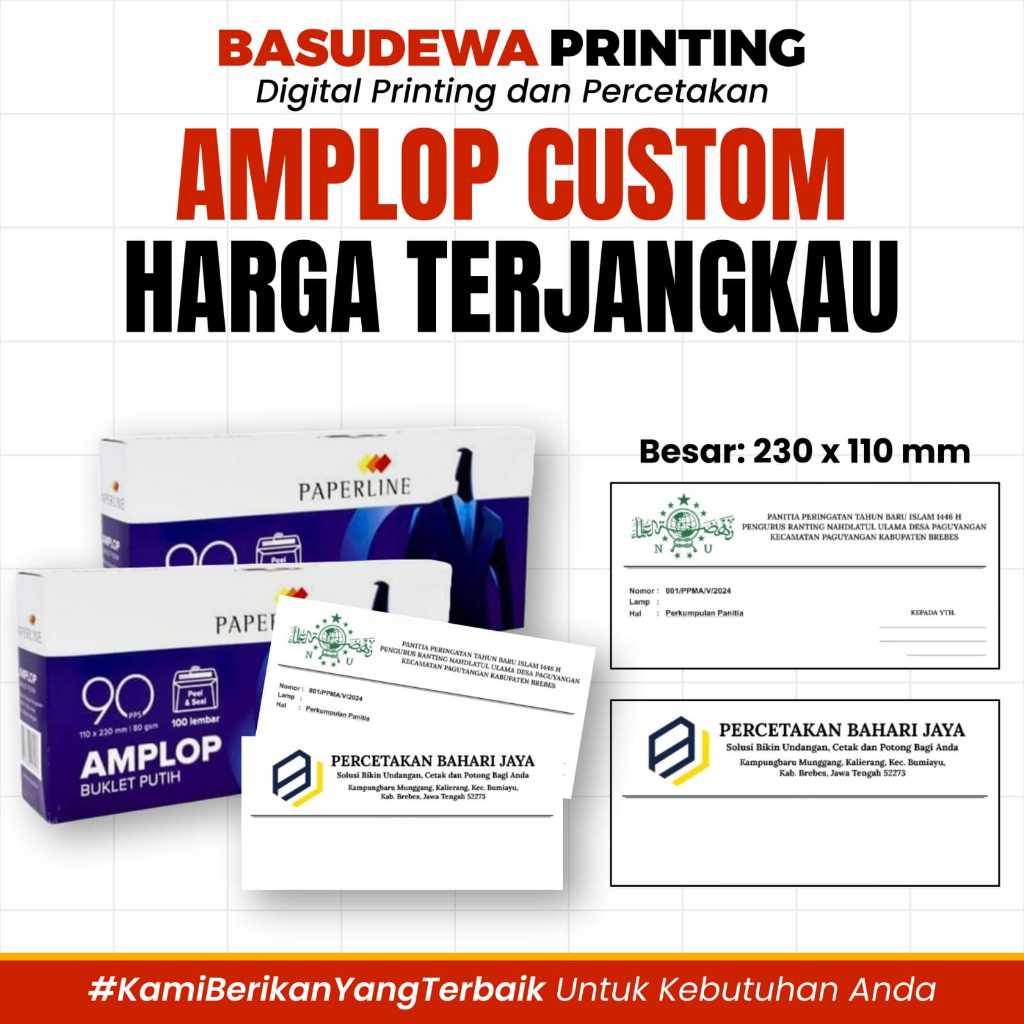 

Cetak Amplop Custom Amplop Surat Amplop Sekolah DLL | UK BESAR 230X110 mm