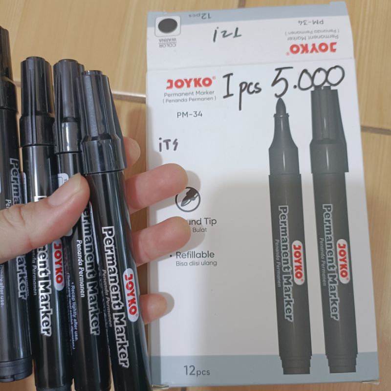 

Spidol Permanen Marker Joyko Pm-34 Hitam (Perpcs)