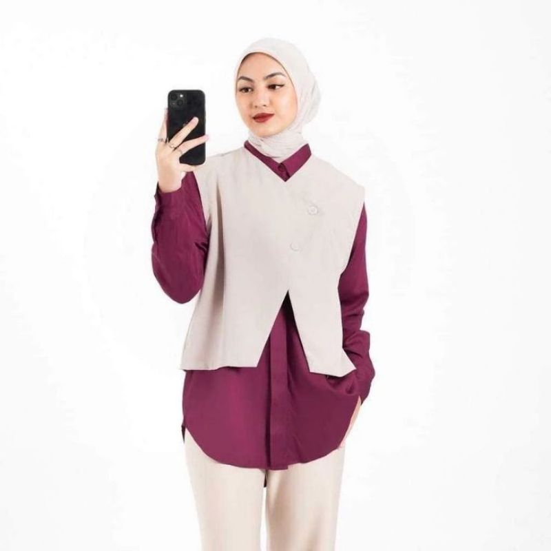 SABITZER Vest / Vest Basic Wanita Crop / Vest Linen Atasan Wanita