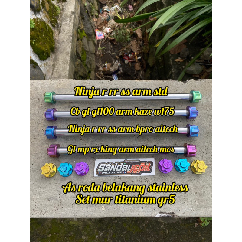 AS RODA BELAKANG STAINLESS SET MUR TITANIUM GR5 ORIGINAL AS RODA BELAKANG TITANIUM AS RODA BLAKANG T